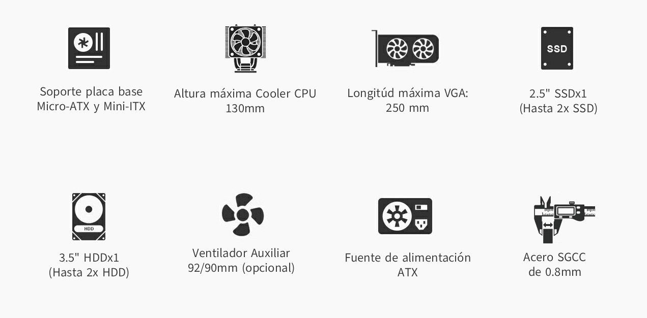 Coolbox Caja Pc M440 Matx + Fuente Force500 80+ Bronze