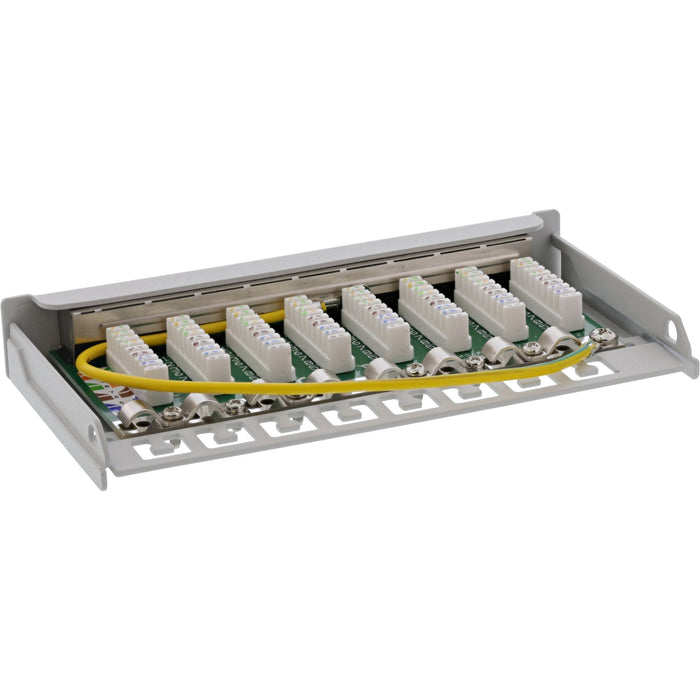 Patch Panel Inline Cat.6a 0.5u 8 Puertos, Montaje En Mesa/Pared, Gris Claro, Ral7035