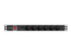 EAN 5901969429725 - Lanberg PDU-06E-0200-BK unidad de distribución de energía (PDU) 6 salidas AC 1U Negro imagen 1