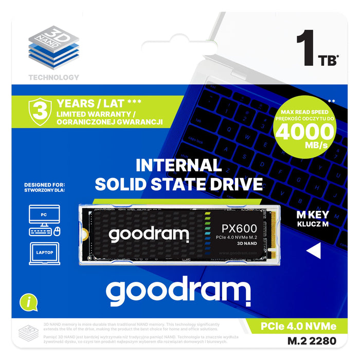 EAN 5908267964095 - Goodram SSDPR-PX600-1K0-80 unidad de estado sólido 1 TB M.2 PCI Express 4.0 NVMe 3D NAND imagen 3