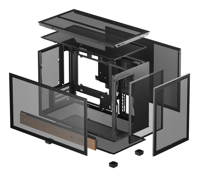 Caja Pc Deepcool Ch260 Wood (Negro/Holz, Tempered Glass) R-Ch260-Bknwm0-G-1