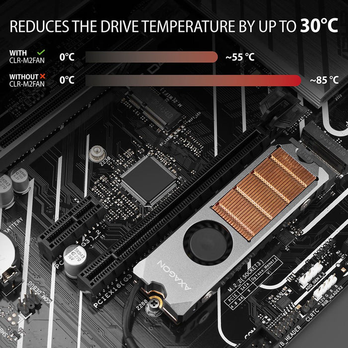 EAN 8595247906588 - Axagon CLR-M2FAN sistema de refrigeración para ordenador Unidad de estado sólido, M.2 NVMe SSD Disipador  imagen 6