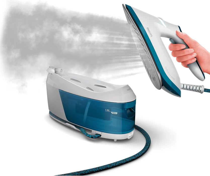 EAN 8720389015274 - Philips PSG6022/20 estación plancha al vapor 2400 W 1,8 L Suela SteamGlide Plus Azul, Blanco imagen 9