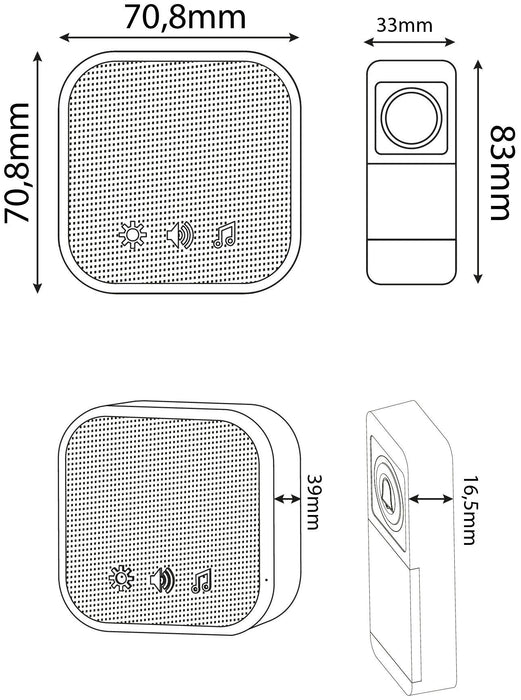 Entac Türklingel Ac Plug-In Ip44-Sender Inkl. 1xcr2032