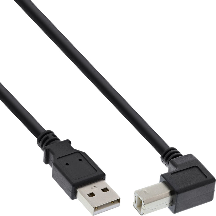 Inline Usb 2.0 Cable En Ángulo Hacia Abajo Tipo A Macho A B Macho Negro 1m