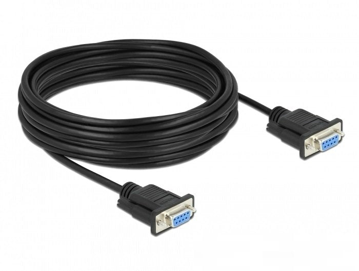Delock Rs-232 Cable Seriell D-Sub 9 Buchse Zu Buchse Nullmodem Mit Schmalem Steckergehäuse - Cts   Rts Auto Control - 10 M