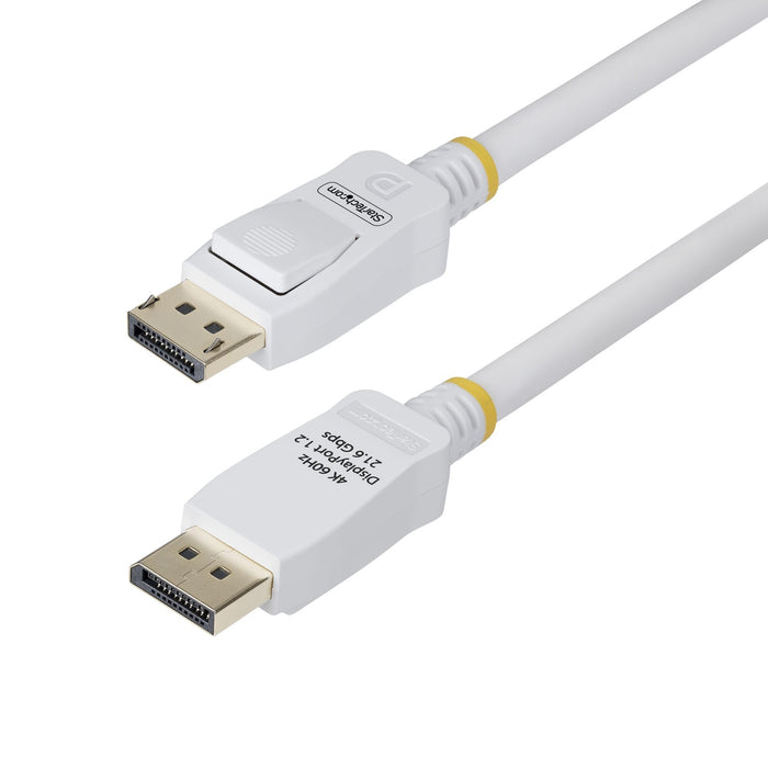 Startech.Com 10ft White Vesa Certified Displayport 1.2 Cable With Latches - Displayport-Cable - Displayport Zu Displaypo