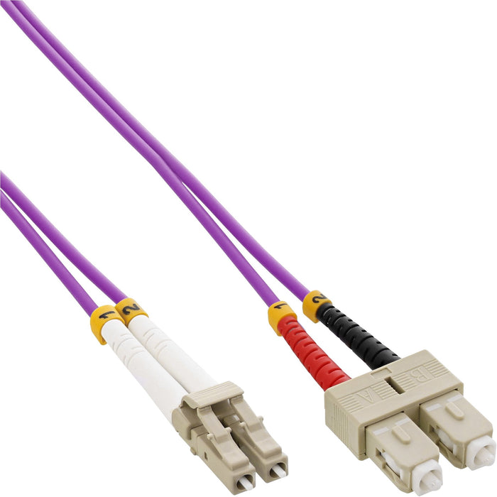 Cable Dúplex De Fibra Óptica Inline Lc/Sc 50/125?M Om4 3m