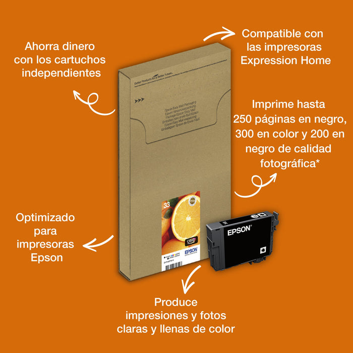 EAN 8715946616193 - Epson Oranges C13T33374510 cartucho de tinta 1 pieza(s) Original Rendimiento estándar Negro, Foto negro,  imagen 3