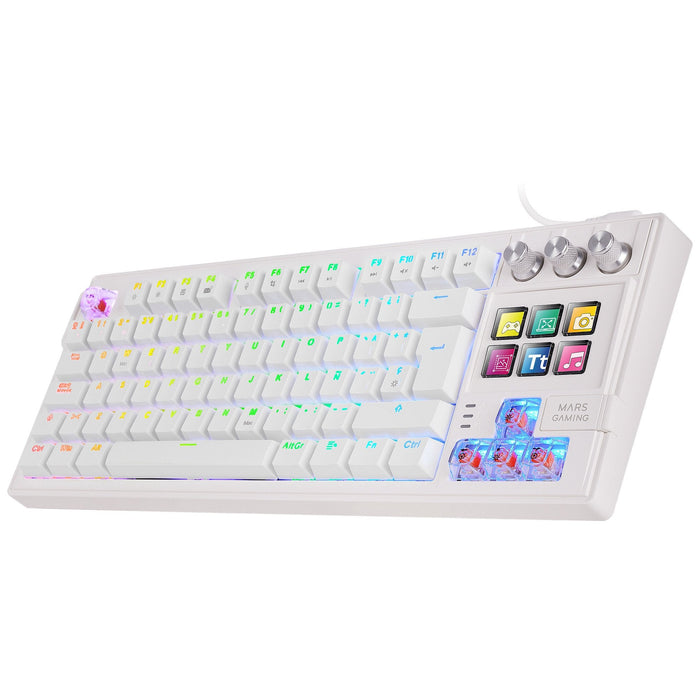 Teclado Gaming Mecánico Mars Gaming Mk-Master Switch Rojo Blanco Incluye Smartdeck