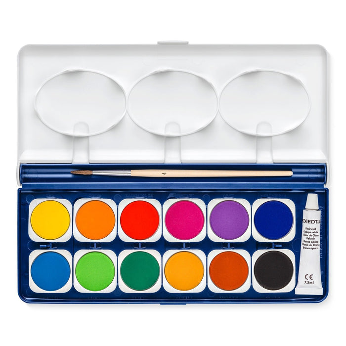 Staedtler Noris 888 12 Pastillas De Acuarela + Tubo Zinc Blanco + Pincel