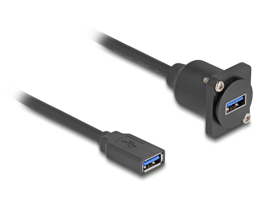 Cable Delock D-Type Usb 3.2 Gen 1, Conector Usb-A > Conector Usb-A Negro, 20 Cm