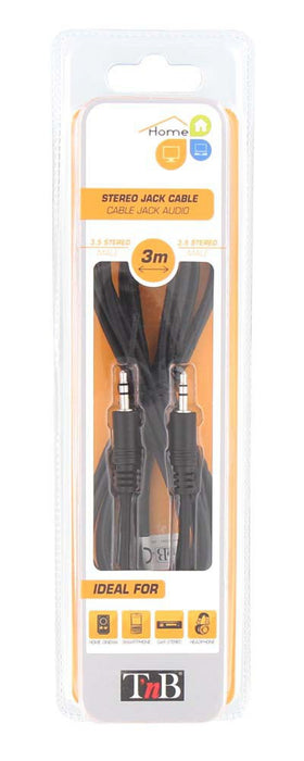 Cable Audio Jack 3,5mm T Nb M/M 3m (Negro)