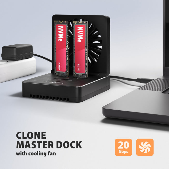 Stacja Dokujaca I Klonujaca Adsa-M2c22 Usb-C 2xnvme /Sata M.2 20gbps