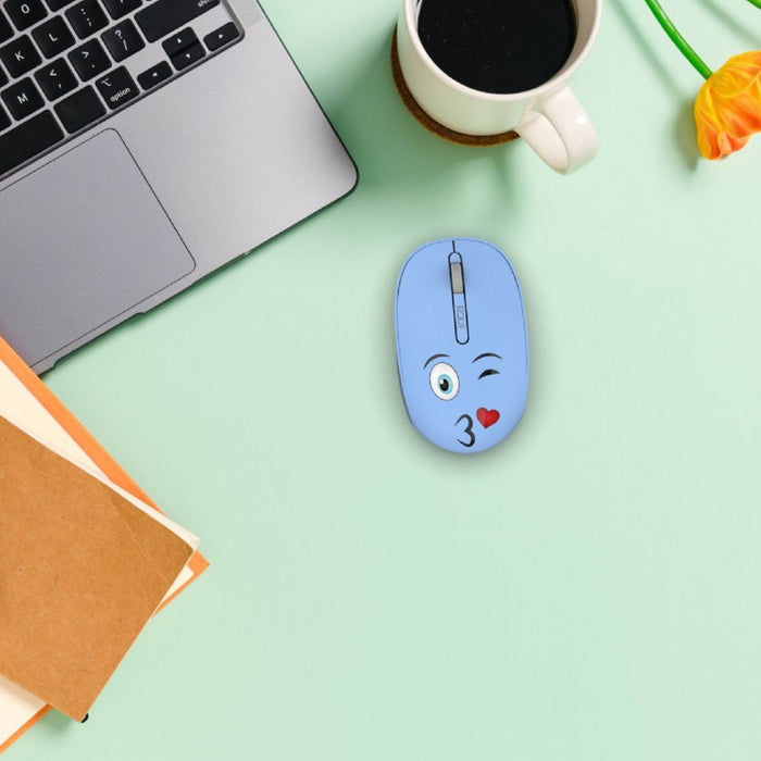 Inca Wrls Raton 1200dpi 3tamen 2.4ghzusb-A Weeny Emoji Bl