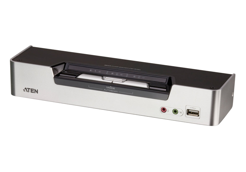 Switch Kvmp, Aten, 2 Puertos, Cs1642a, Dual-Dvi, Usb 2.0, Audio
