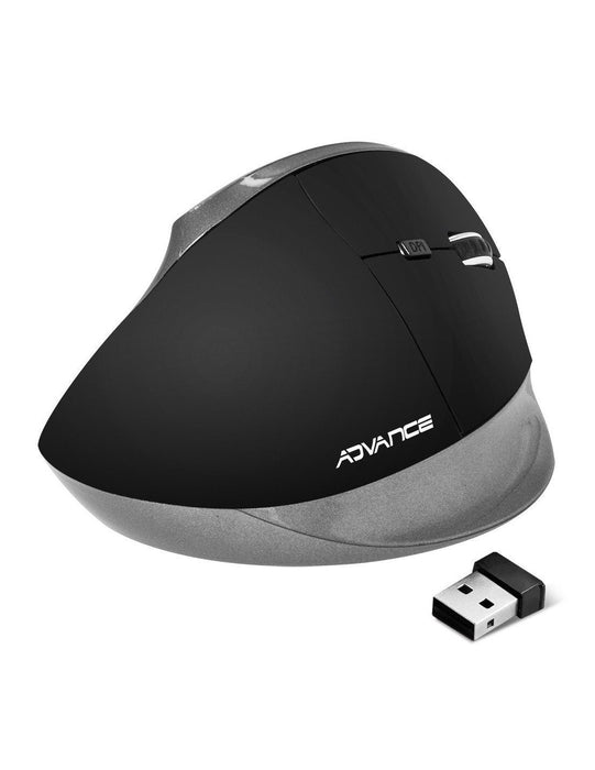 Ratón Inalámbrico Ergonómico Advance Vertical Plus (Negro)
