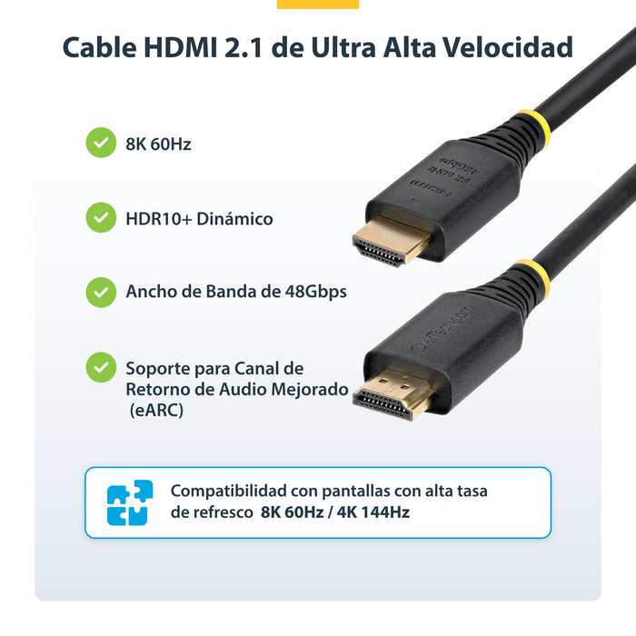 EAN 65030920353 - StarTech.com HDMI21-CBL-8K60-4M cable HDMI HDMI tipo A (Estándar) Negro imagen 8