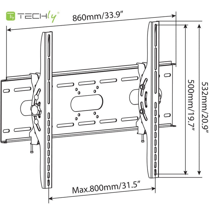 Techly Ica-Plb 890 Soporte De Pared Para Pantalla Plana 2,03 M (80") Negro