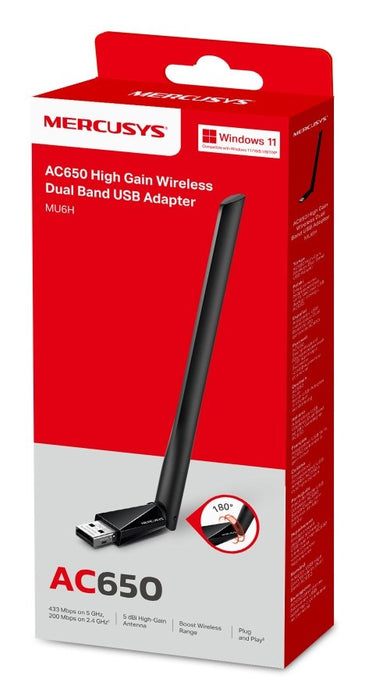 EAN 6957939002527 - Mercusys MU6H(EU) adaptador y tarjeta de red WLAN 433 Mbit/s imagen 3
