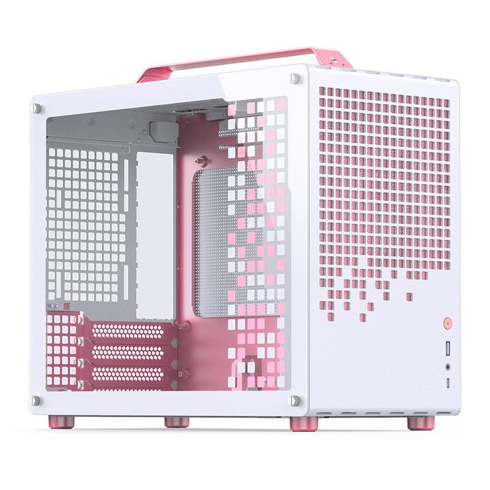 Jonsplus Z20 Micro-Atx Gehäuse, Mit Tragegriff - Blanco/Rosa