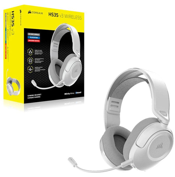 Corsair Hs35 V3 Auriculares Inalámbrico Y Alámbrico Diadema Juego Bluetooth Blanco