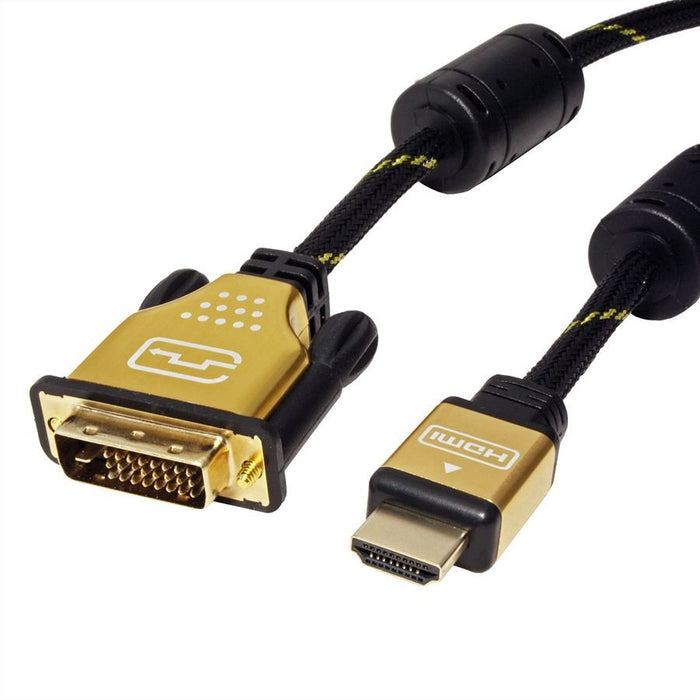 Roline Gold Monitorcable Dvi (24+1) - Hdmi, St St, 1,5 M