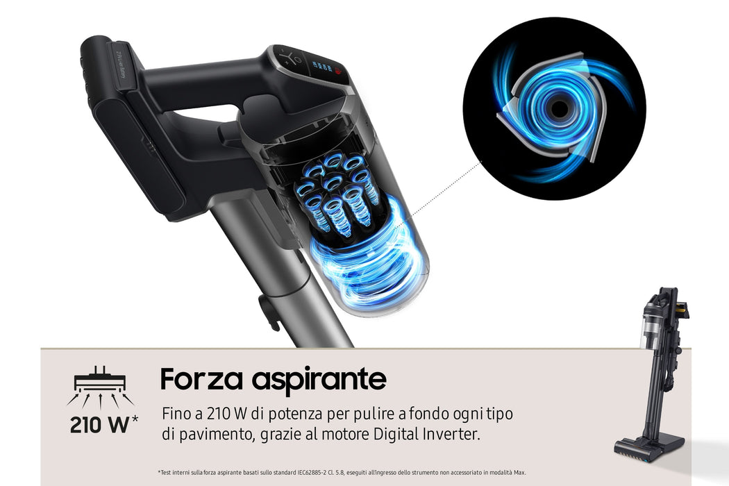 Aspiradora  Samsung Vs20c9554tk Escoba Batería Secar Ciclónico Sin Bolsa 0,8 L 580 W Negro