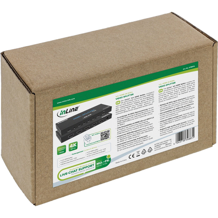 Splitter Hdmi  4 Puertos 4k 60hz Inline