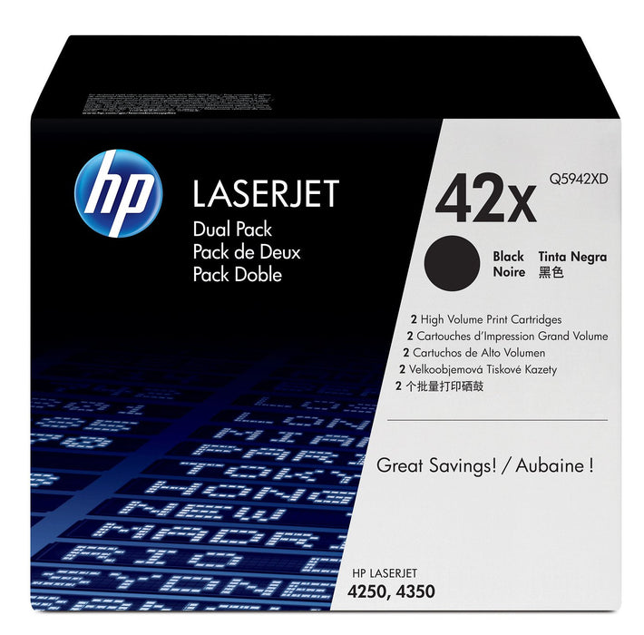 EAN 0882780984905 - HP 42X 2-pack High Yield Black Original LaserJet Toner Cartridges cartucho de tóner 2 pieza(s) imagen 1