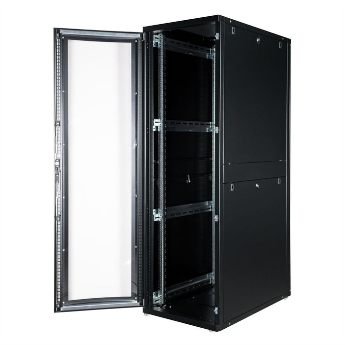 Roline 19-Zoll Serverschrank Pro 42 He, 600x1000 Bxt Schwarz Plexiglas