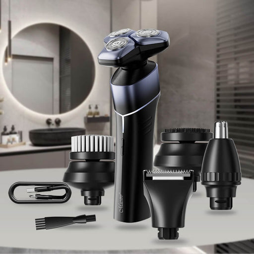 EAN 4820268322609 - Maestro MR-675 depiladora para la barba Batería 7 mm Negro, Azul oscuro imagen 2