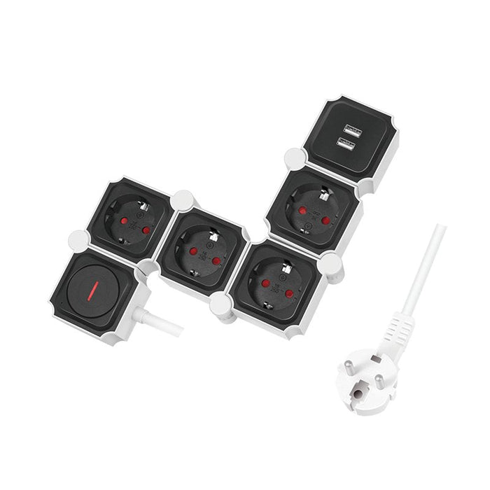 Regleta De Enchufes De 4 Vías Logilink, 4xcee 7/3 + 2xusb-A, 1,5 M