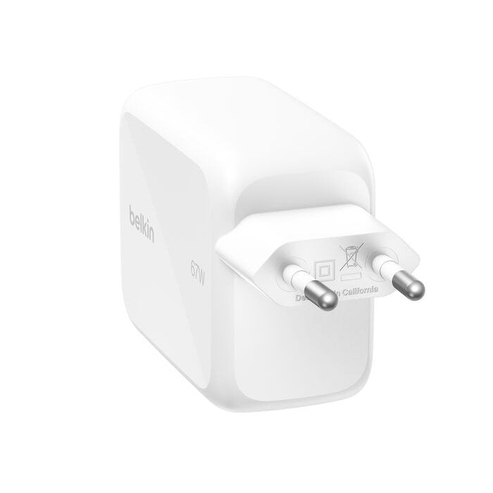 Belkin Boost Charge Pro 67w Dual Gan Retract.Cable Whi Wch022kqwh