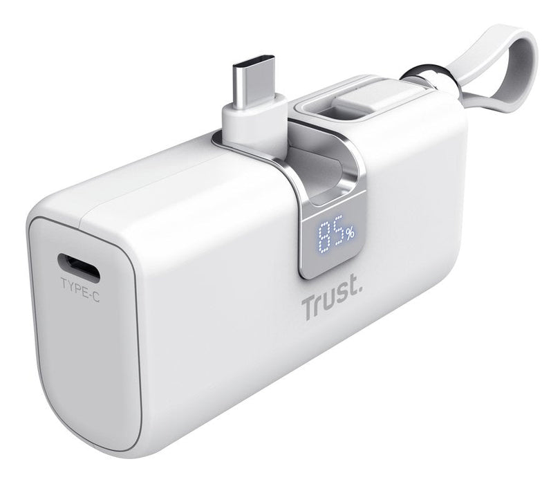 Powerbank 5000mah Trust Pacto 26105 18w Blanca