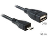 EAN 4043619831838 - DeLOCK 50cm USB micro-B/USB2.0-A cable USB 0,5 m Micro-USB B USB A Negro imagen 1