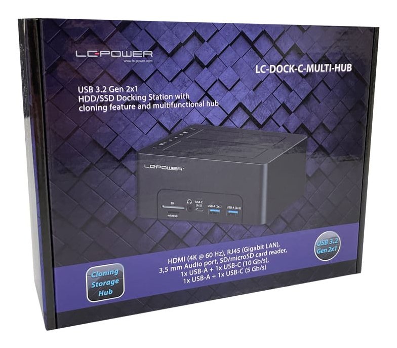 EAN 4262443280227 - LC-Power LC-DOCK-C-MULTI-HUB base de conexión para disco duro USB 3.2 Gen 2 (3.1 Gen 2) Type-C Negro imagen 4