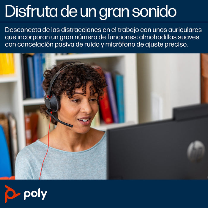 EAN 0197498433097 - HP Poly Blackwire 5210 Monaural USB-C Headset +3.5mm Plug +USB-C/A Adapter (Bulk) Alámbrico Diadema Ofici imagen 6