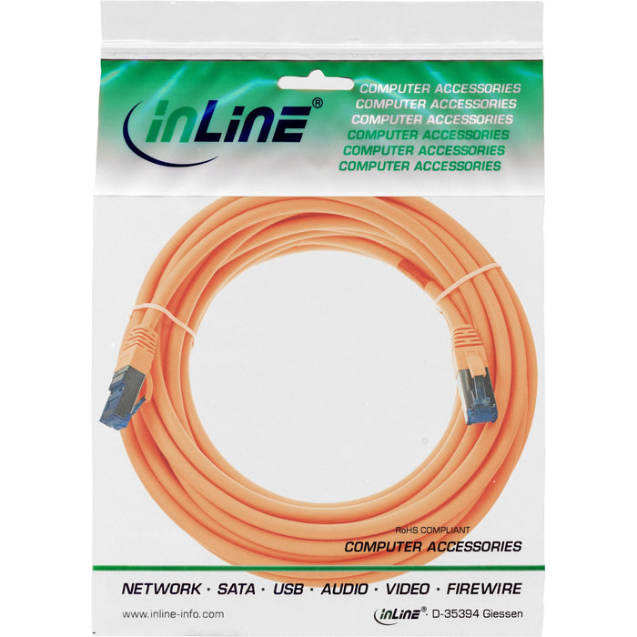 Cable De Red Inline S/Ftp Pimf Cat.6a Libre De Halógenos 500mhz Naranja 7.5m
