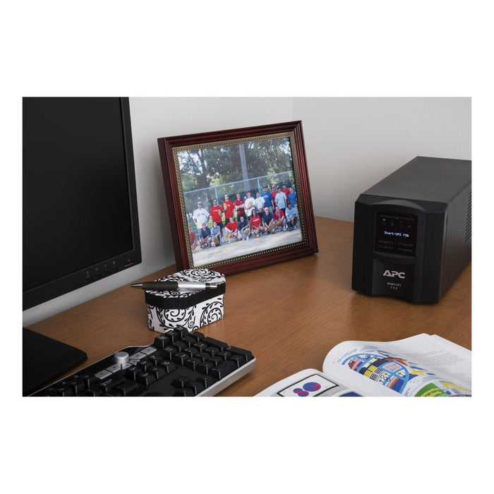 Apc Smart-Ups 750va Lcd Ups Ac 120v 500watt 750va 1-Phase Ethernet Rs-232 Usb Output Connectors 6 Negro With Apc Smartconnect