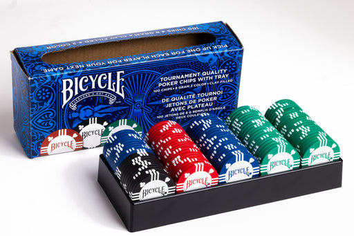 EAN 0073854010716 - Bicycle 8G CLAY CHIPS (100 pcs) Fichas de póquer imagen 1