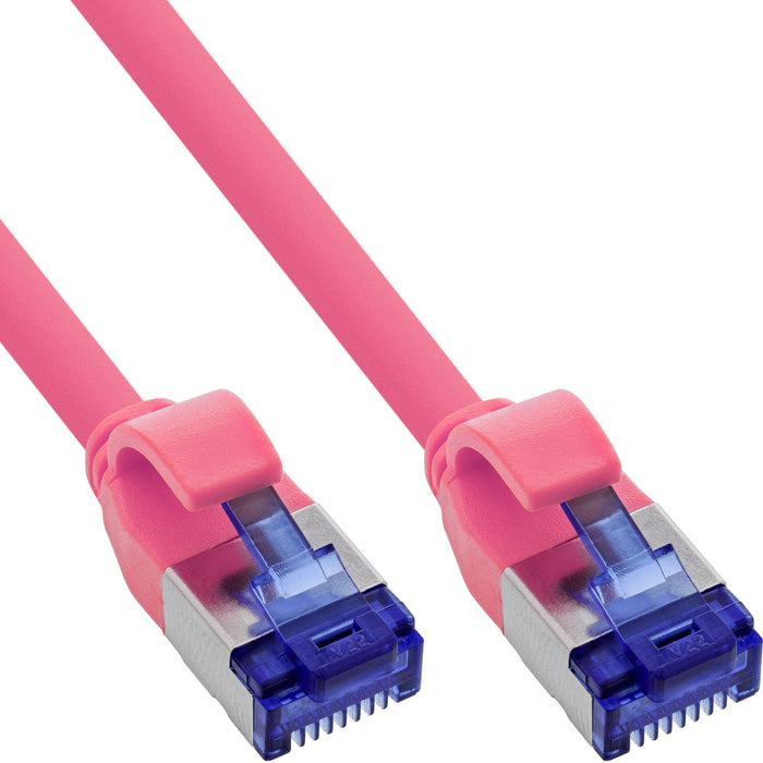 Inline® Cable De Red Slim, Cat.6a, S/Ftp, Tpe (Lszh) Flexible, Poe, Magenta, 2m