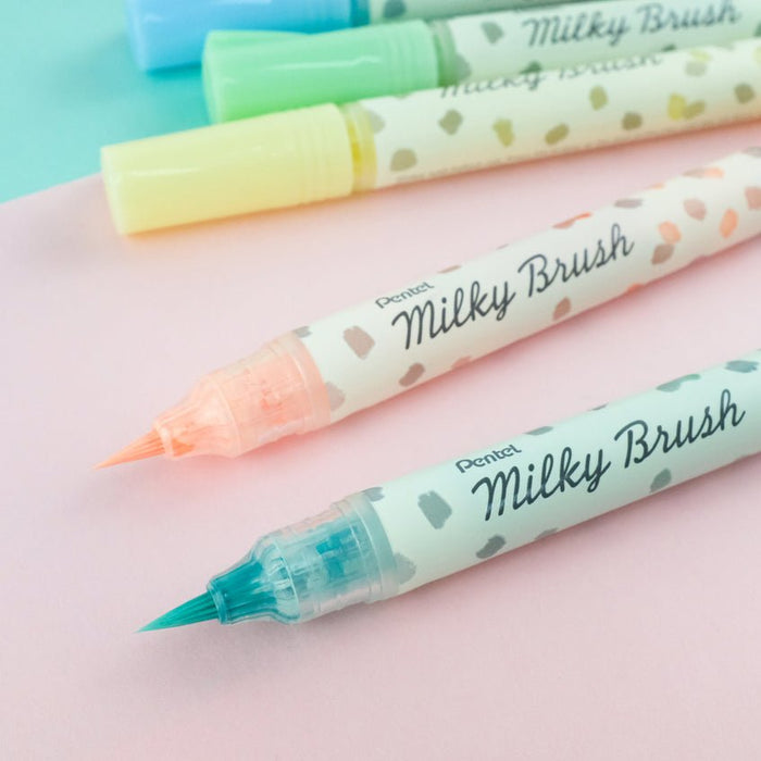 Pentel Rotulador Pincel Milky Brush Naranja