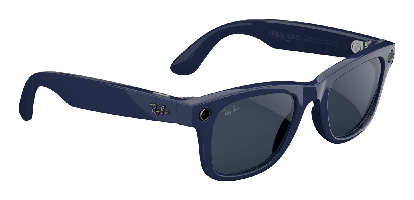 Ray-Ban Meta Wayfarer Gen2 Smart Glasses With Ai, Size 50-22, Clear To Sapphire Lense, Shiny Cosmic Blue Eu