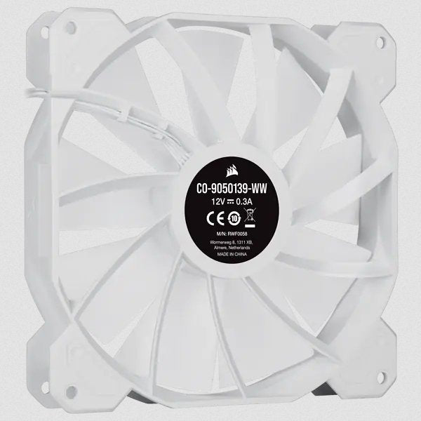 Ventilador Led Corsair Sp140 Rgb Elite Blanco De 140 Mm Rgb Con Paquete Doble Airguide