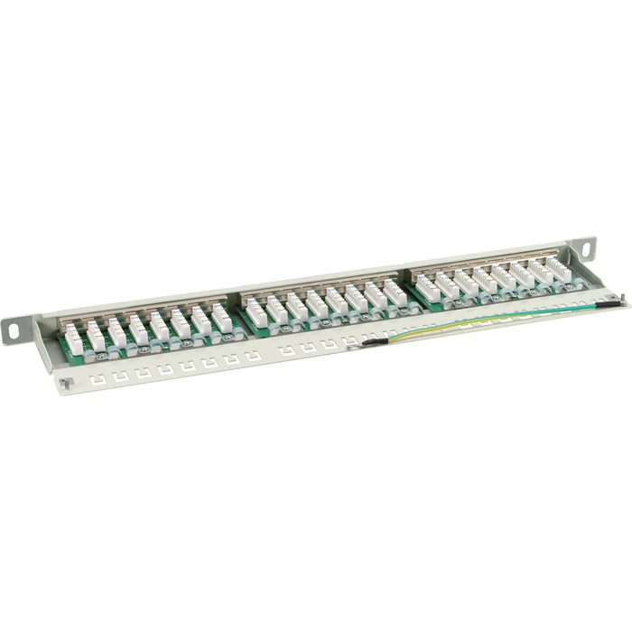 Patch Panel Inline Cat.6 24 Puertos 19" 0.5u Gris Claro Ral7035