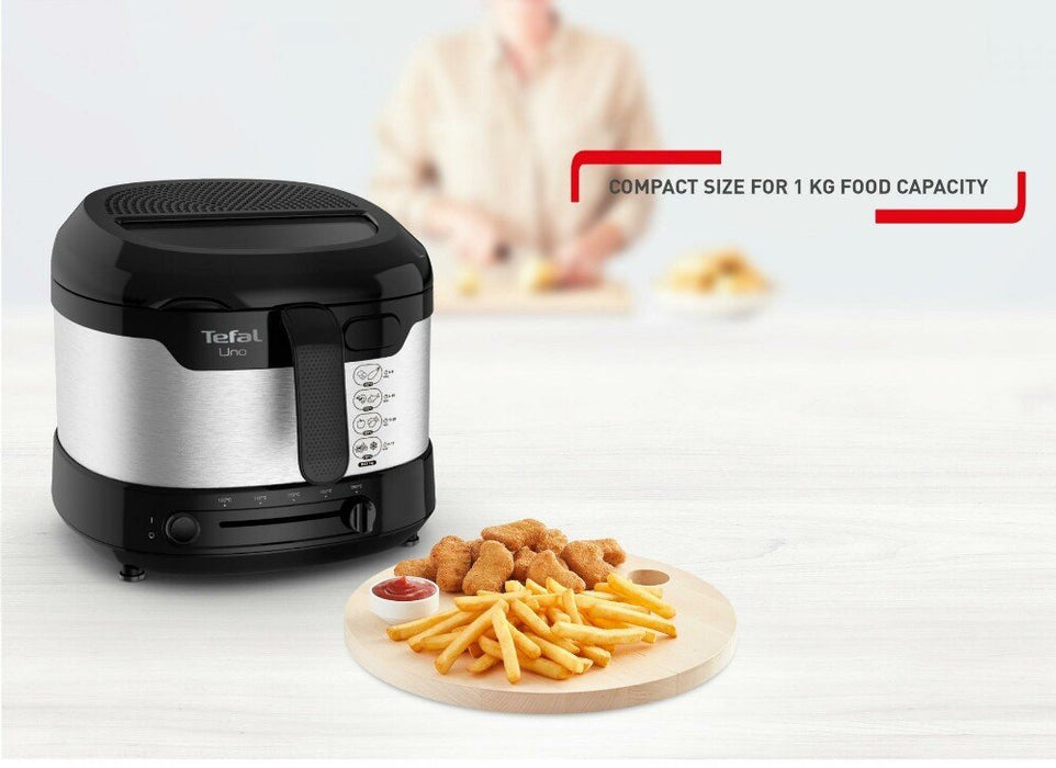EAN 3045386381807 - Tefal Uno FF215D Sencillo 1,8 L Independiente 1600 W Freidora Negro, Acero inoxidable imagen 5
