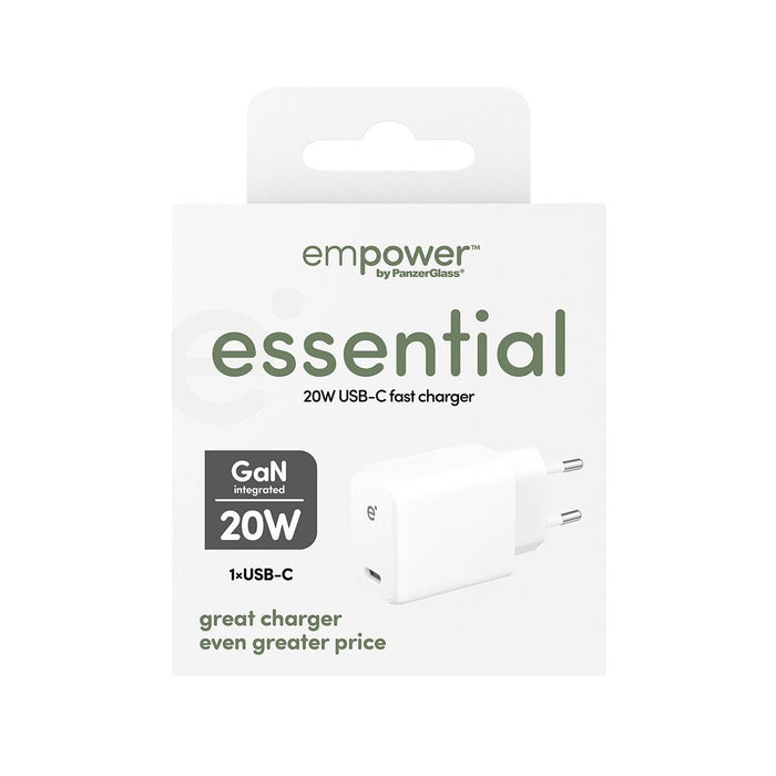Empower By Panzerglass Essential 20w Charger Single Usb-C/ Eu Plug Silver Blanco