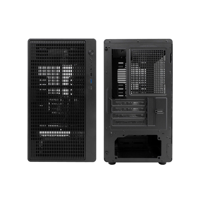 Coolbox Caja Microatx Gm350 Darkface Gpu Max 315mm Cristal Templado Liquida 240mm Usb-C Negra