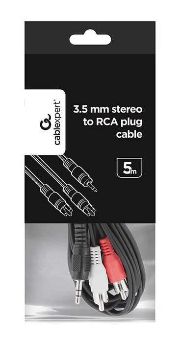 EAN 8716309025928 - Gembird 5m, 3.5mm/2xRCA, M/M cable de audio 3,5mm Negro, Rojo, Blanco imagen 2